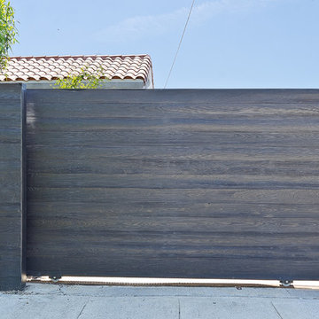Silver Lake charred black wood fence and gates