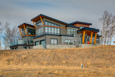 Example of a trendy exterior home design in Calgary