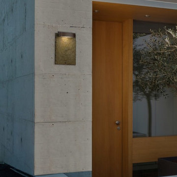 Slate™ - Litho LED Outdoor Wall Sconce in Dark Bronze + Earth