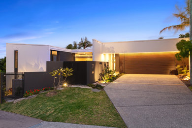 Réalisation d'une façade de maison minimaliste.