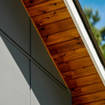 Smooth panel meets Cedar soffit