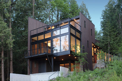 Inspiration for an industrial exterior home remodel in Seattle