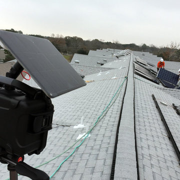 Solar-powered GoPro filming solar module installation