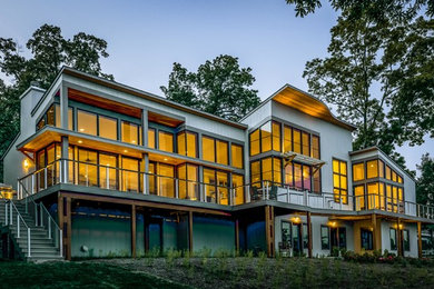 Réalisation d'une façade de maison minimaliste.