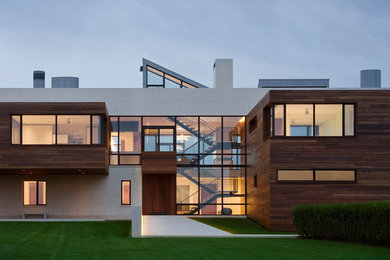 Example of a minimalist exterior home design in New York