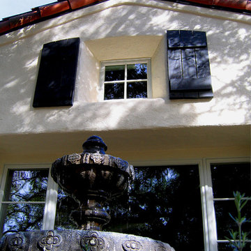 Spanish Revival Style Fountain in Santa Barbara landscape
