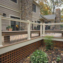 deck skirting with cable railing