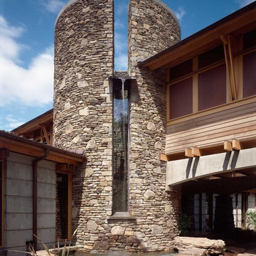 Stair Tower with skylight runoff water feature