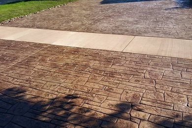 Stamped and Stained Concrete Driveway