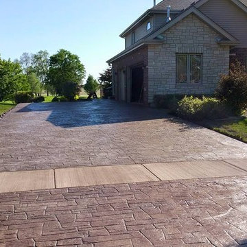 Stamped and Stained Concrete Driveway
