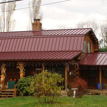 Standing Seam Metal Roofing in Burgandy