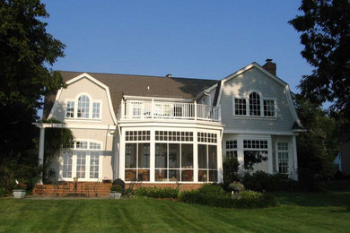 Example of a danish exterior home design in Baltimore