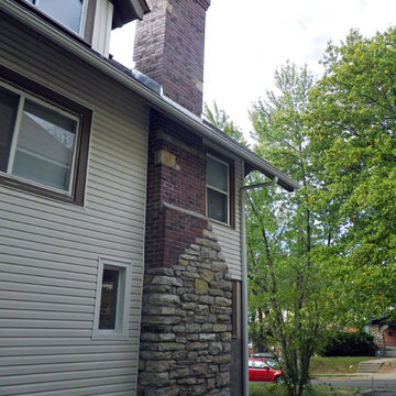 Stone and brick chimney