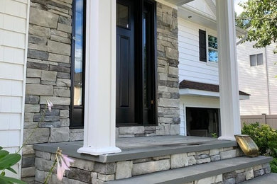stone and front door project in bellmore