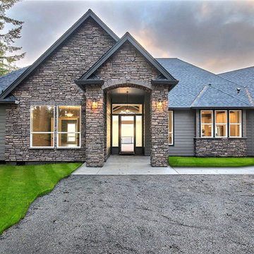 Stone Entryway : The Daybreak - Super Ranch w/ Daylight Basement