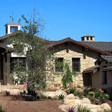 Stone Facades on Montecito California custom farmhouse