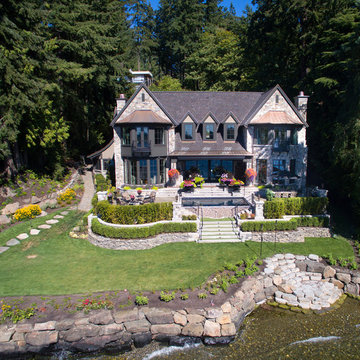 Stone house on Lake Washington