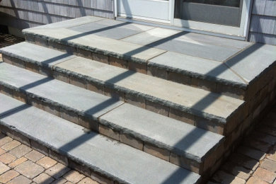 Stone Stoop and Steps with Paver Patio