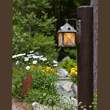 Stonehaven™ Exterior Post Light on Garden Path