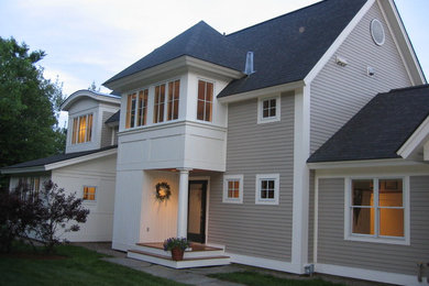 Inspiration for a transitional exterior home remodel in Burlington