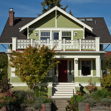 Street view with restored porch