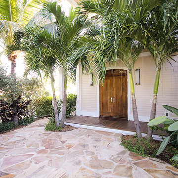 Front Entrance Shaded by Palm Trees
