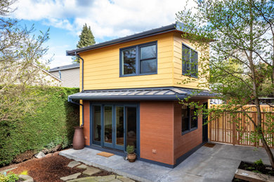 Example of a zen exterior home design in Seattle
