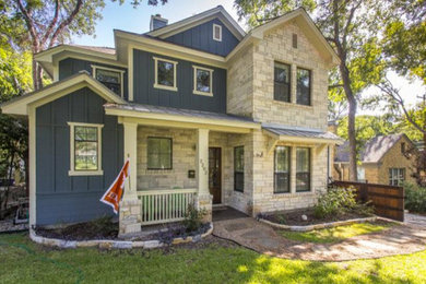 Inspiration for a mid-sized transitional exterior home remodel in Austin
