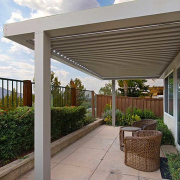 Side View of Aluminum Louvered Patio Cover in Temecula Renovation