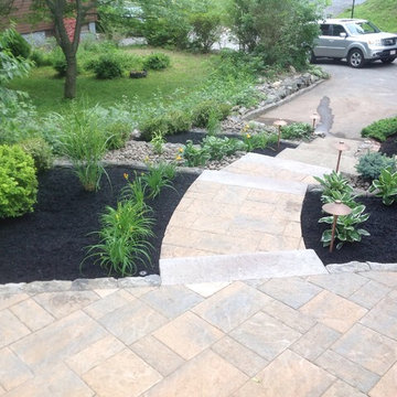 Terraced Yard with Landscape Lighting