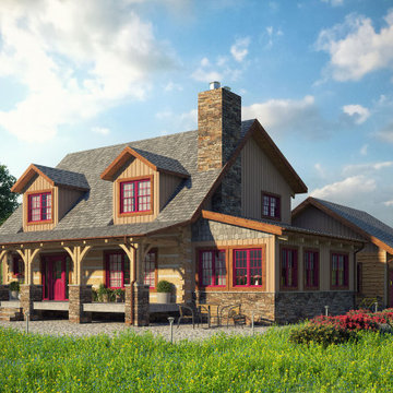The Birchwood - Log Home, USA, 3D Visualization