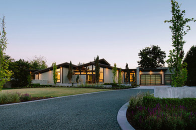 Contemporary one-story exterior home idea in Vancouver