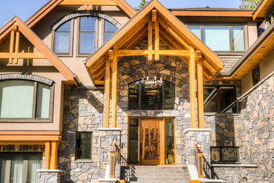 Rustic exterior home idea in Calgary