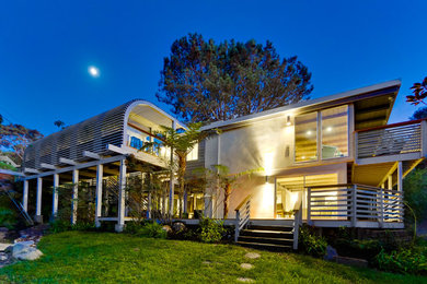 Example of an eclectic exterior home design in San Diego