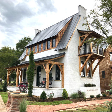 The Edison - a Solid Brick Masonry Home with White Limewashed Brick