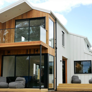 The exterior of the two storey extension for living spaces.