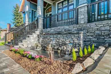 Example of a transitional exterior home design in Vancouver
