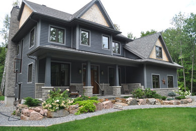 Inspiration for a transitional exterior home remodel in Ottawa