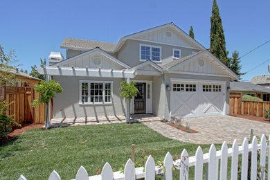 Inspiration for a transitional two-story exterior home remodel in San Francisco