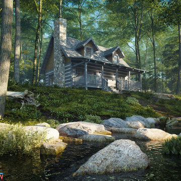 The Windridge-2 - Log Home, USA, 3D Visualization