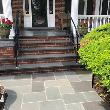 Thermal Blue Flagstone with Brick Step Risers in Columbia Heights, Washington DC