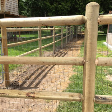 Three (3) Rail Pole Fence with Rolled Wire (Horse Fence)