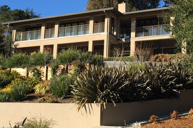 サンフランシスコにある高級なコンテンポラリースタイルのおしゃれな家の外観 (漆喰サイディング) の写真