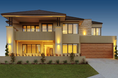Design ideas for a mediterranean house exterior in Perth.