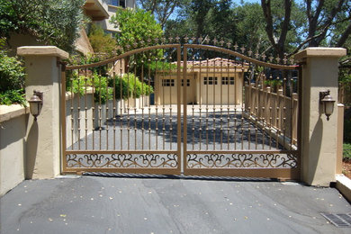 Traditional Swing Gate with Scrolls and Pickets