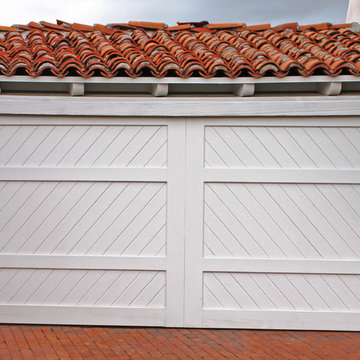 Traditional White Wood Two Door Garage