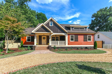 Example of a transitional exterior home design in Charlotte