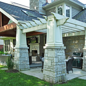 Transitional Craftsman with Dramatic Porticos