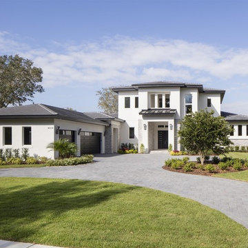 Transitional Custom Home on Lake Clarice in Windermere