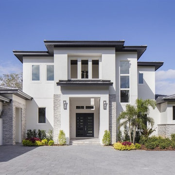 Transitional Custom Home on Lake Clarice in Windermere